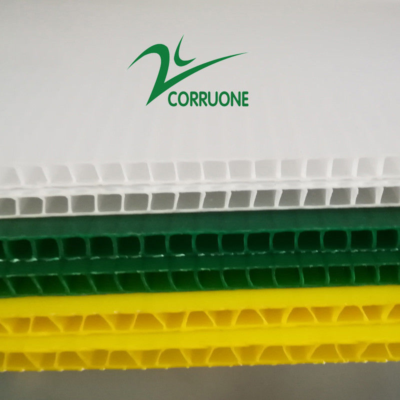 Folha de plástico corrugada resistente à corrosão para embalagens de cartão