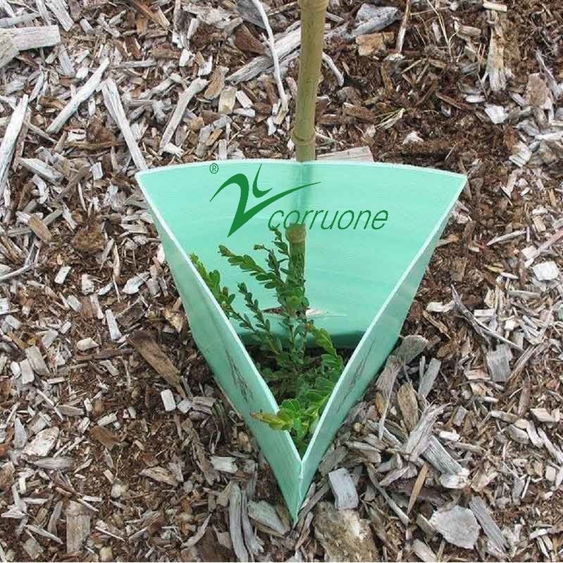 Proteção de árvores de plástico ondulado de superfície plana em cores personalizadas para proteção de plantas