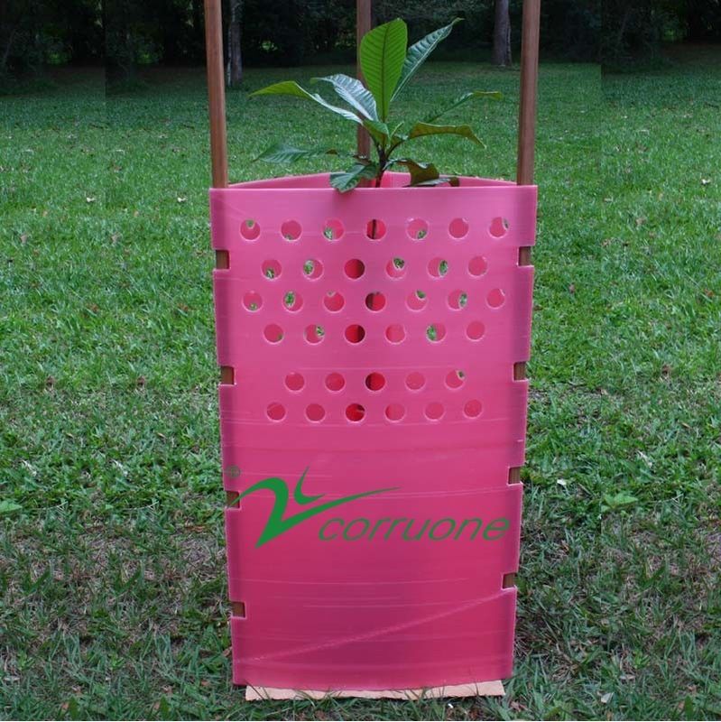 Proteção de árvores de plástico corrugado de cores personalizadas para proteção de árvores de alta densidade